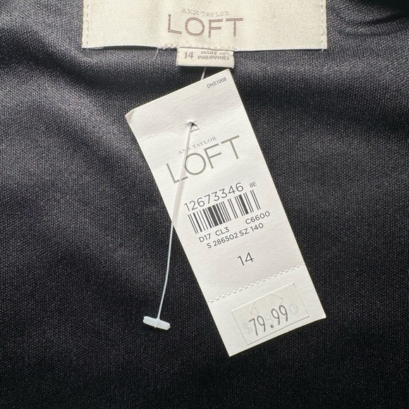 Loft Sequined Sleeveless Shift Dress Wool Blend Size 14 - Picture 12 of 12